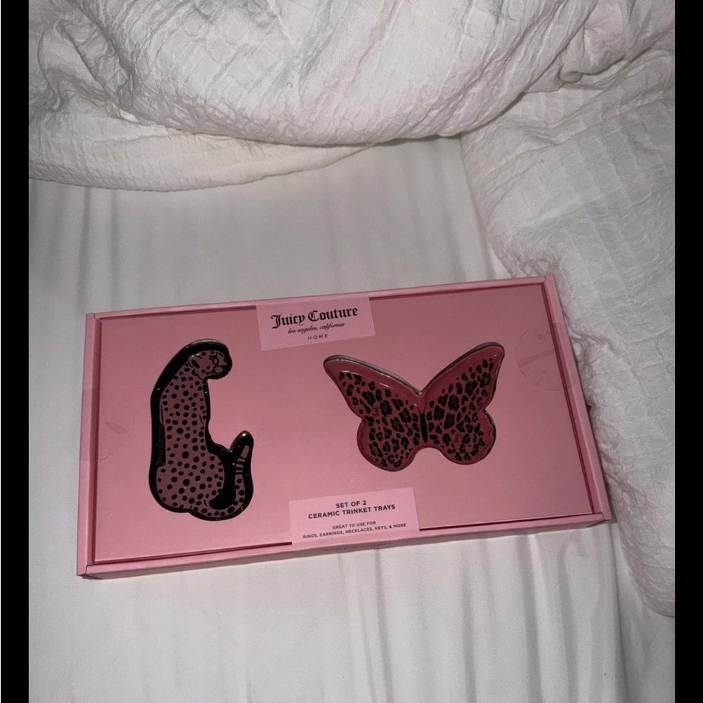 Juicy Couture leopard and butterfly  Design Trinket Tray Set